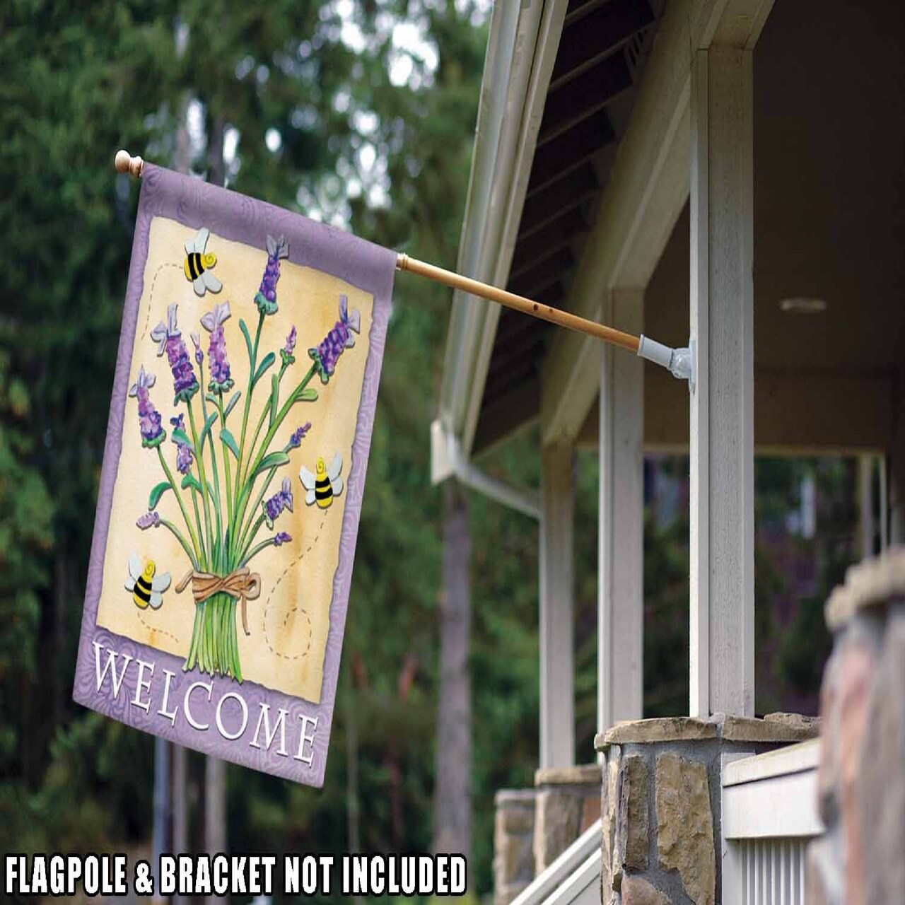 Toland Home Garden Lavender Welcome Outdoor House Flag 40" x 28"